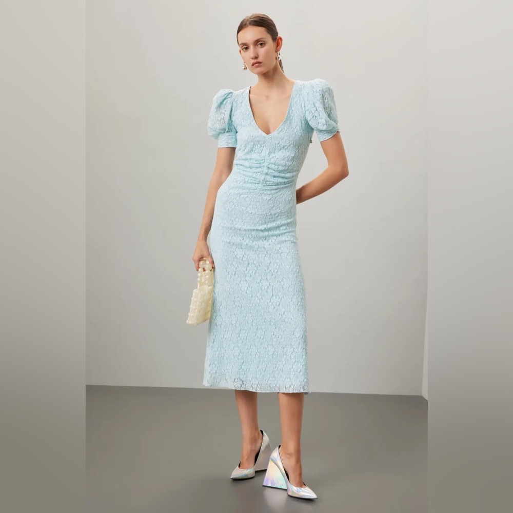 ROTATE Lace Puff Sleeve Dress